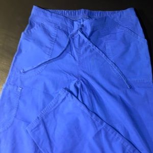 Scrubstar Electric Blue Small Straight leg pants with drawstrings 3 pockets.EUC.
